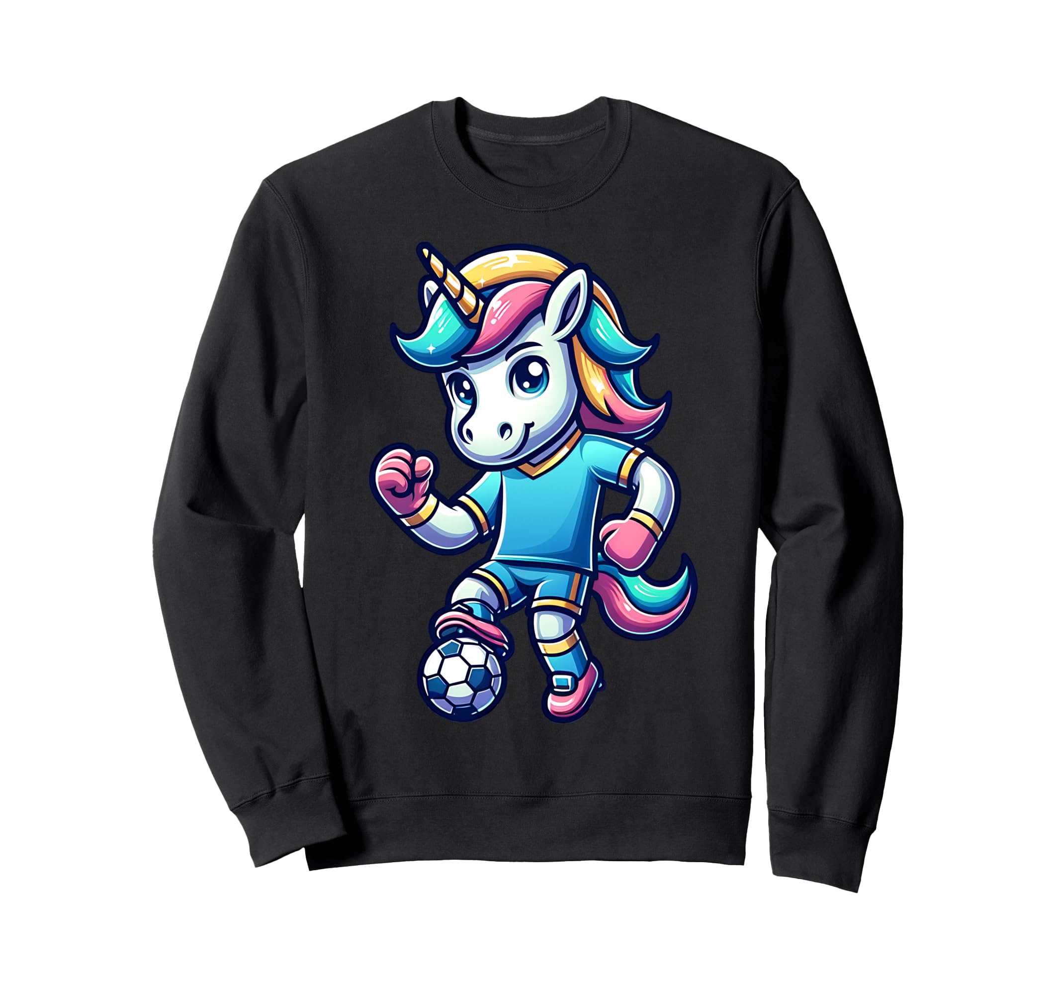 Footballer Unicorn Fans Soccer Sweatshirt - Fun Novelty Design for Adults