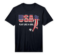 Usa Play Like Patriotic Soccer Team T-Shirt - Minimalist Print for Adults