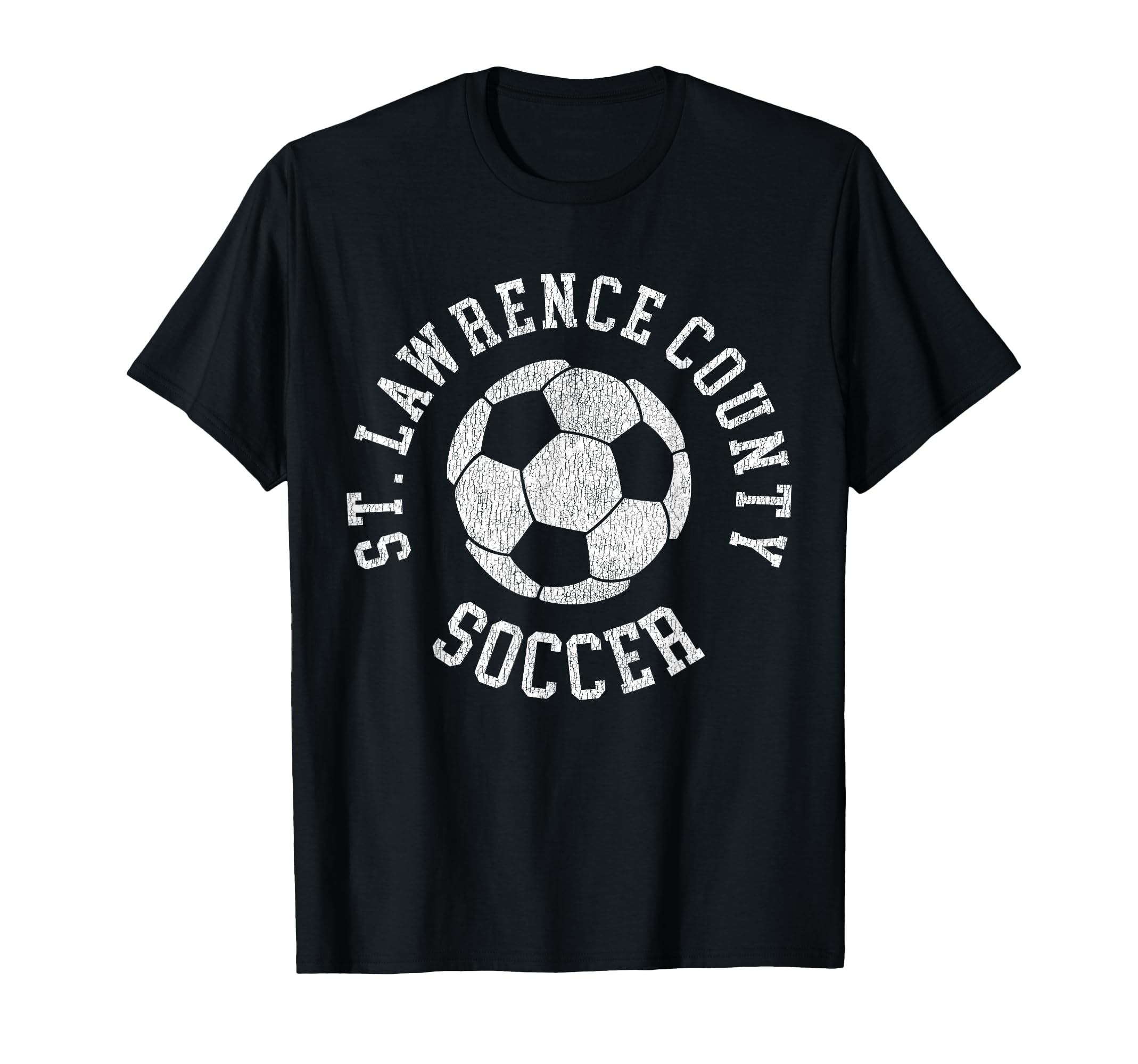 St Lawrence County Soccer Distressed 90S T-Shirt - Unique Graphic Men Women