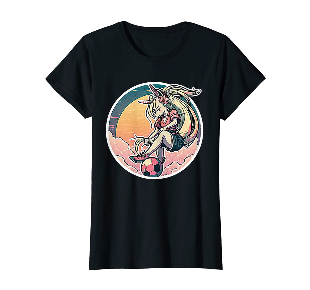 Soccer Anime Manga Unicorn Soccer T-Shirt - Custom Art Print for Adults