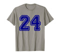 Blue Sport Team Number 24 T-Shirt - Custom Art Print for Adults