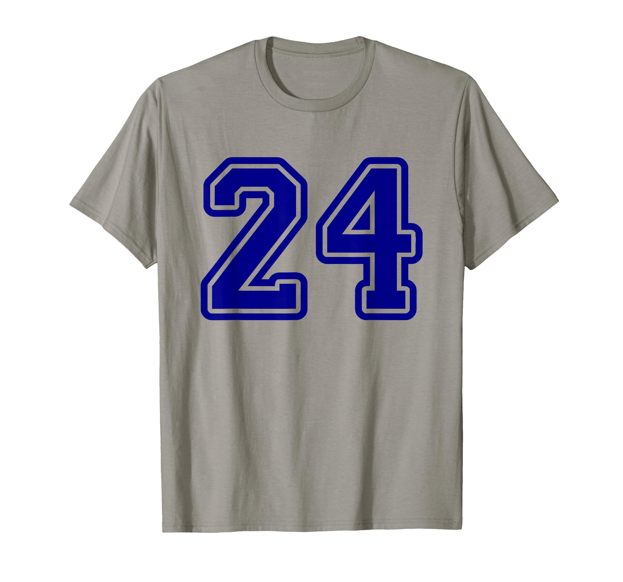 Blue Sport Team Number 24 T-Shirt - Custom Art Print for Adults