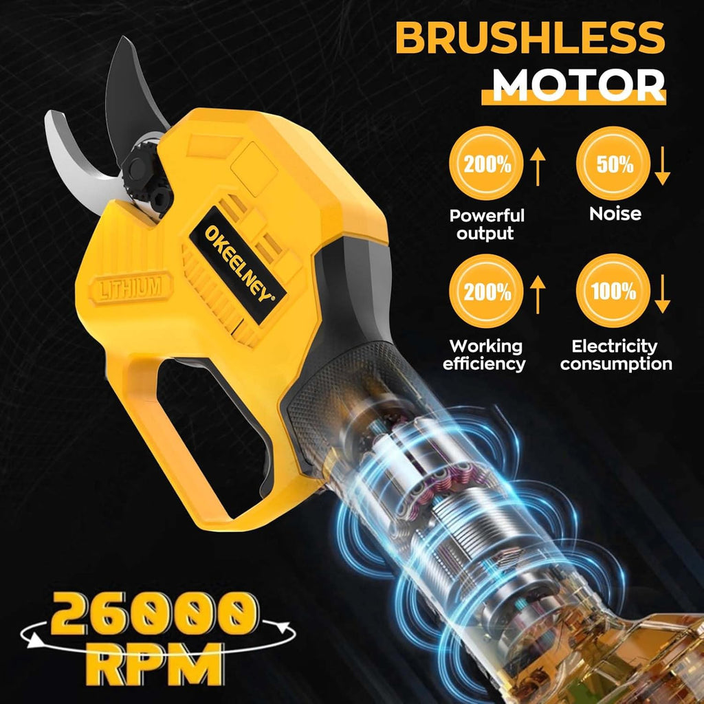 Electric Pruning Shears for DeWalt 20V Max Battery, Brushless Cordless Branch Cutter Pruner with 1.5 inch Cut Capacity for Tree trimming, Shrubs, Gardening (Tool Only)