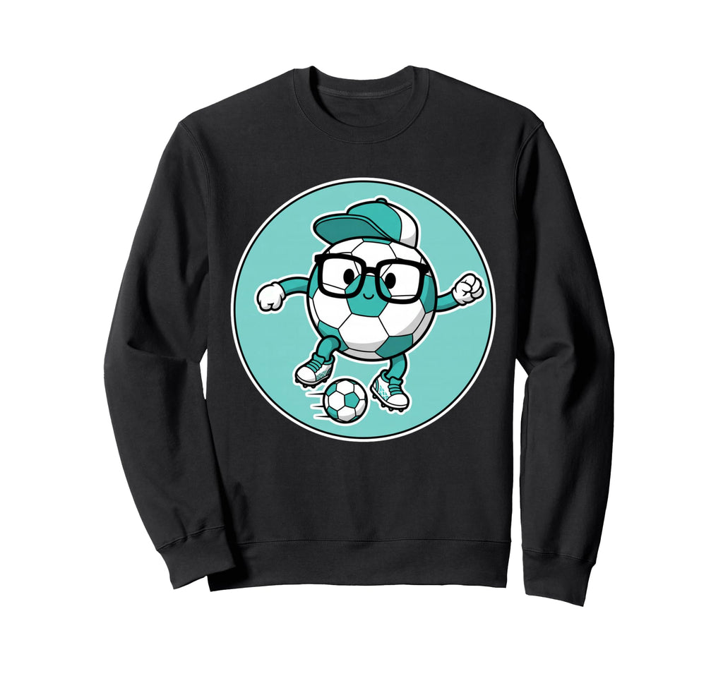 Funny Soccer Ball Character Sweatshirt - Casual Everyday Wear Men Women