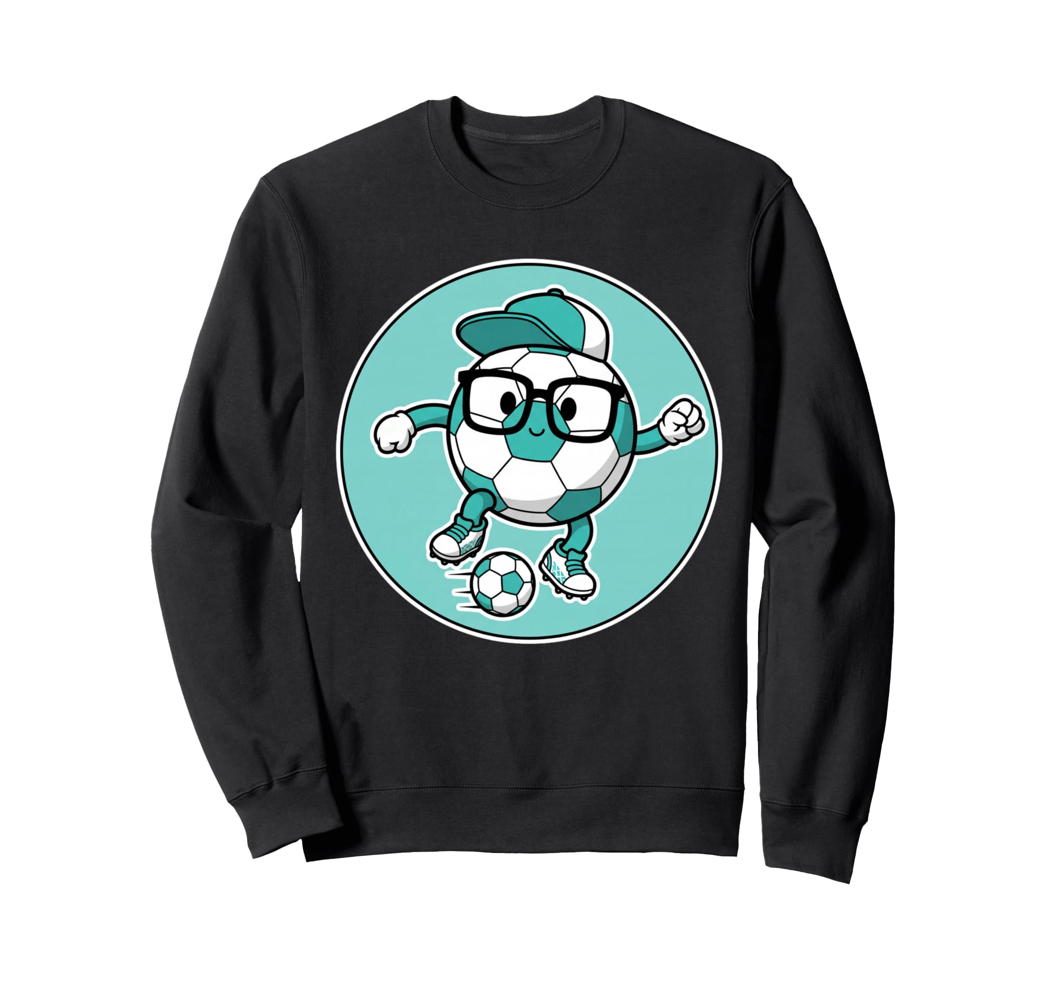 Funny Soccer Ball Character Sweatshirt - Casual Everyday Wear Men Women