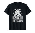 He Saves Hockey Goalkeeper Mom Ice Hockey T-Shirt - Graphic Print Unisex