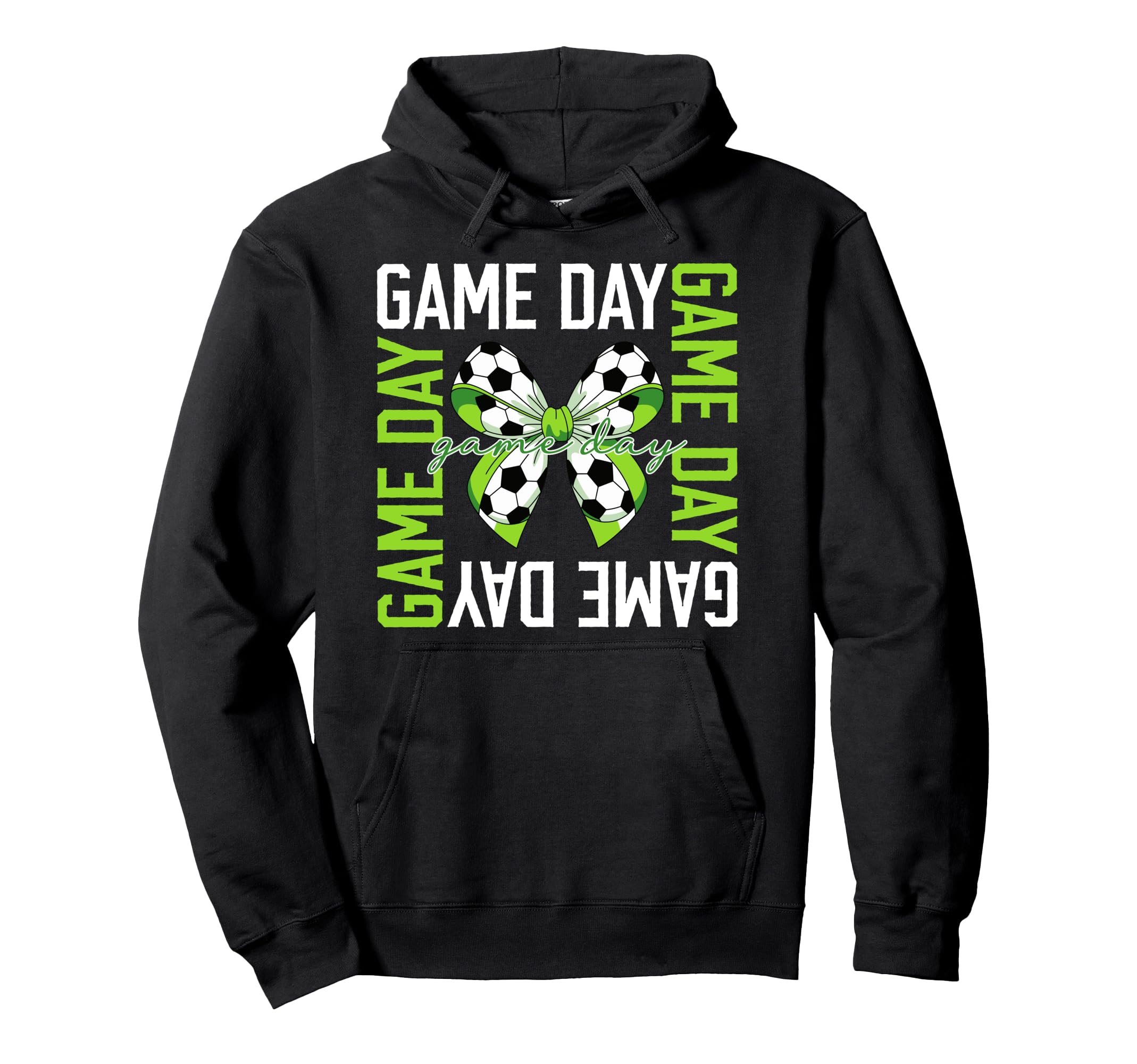 Game Day Soccer Bow Soccer Game Day Hoodie - Minimalist Print Men Women