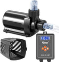 hygger 24V DC Adjustable Aquarium Water Pump & Wavemaker,30dB Quiet Return Pump,10-Speed Flow Control, Dry Run Anti-Block Protection for Freshwater Saltwater Ponds Fountains (80W,2377GPH/9000LPH)