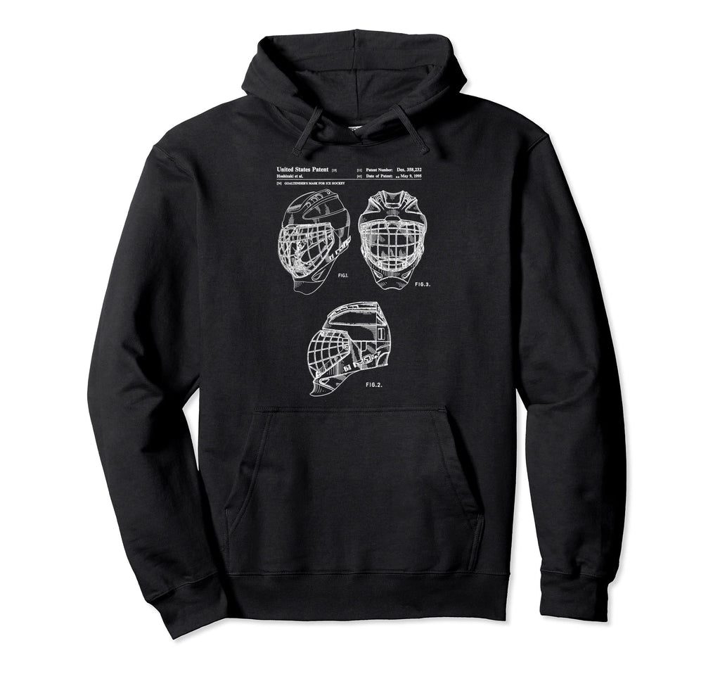 Hockey Goalkeeper Mask 1995 Patent Ice Hoodie - Trendy Graphic for Adults