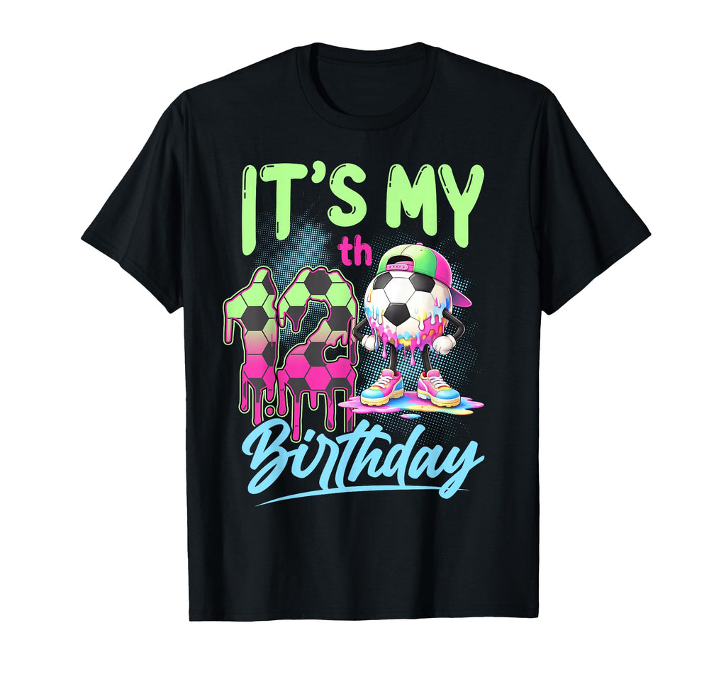 Its My 12Th Birthday Soccer Ball 12 T-Shirt - Minimalist Print for Adults