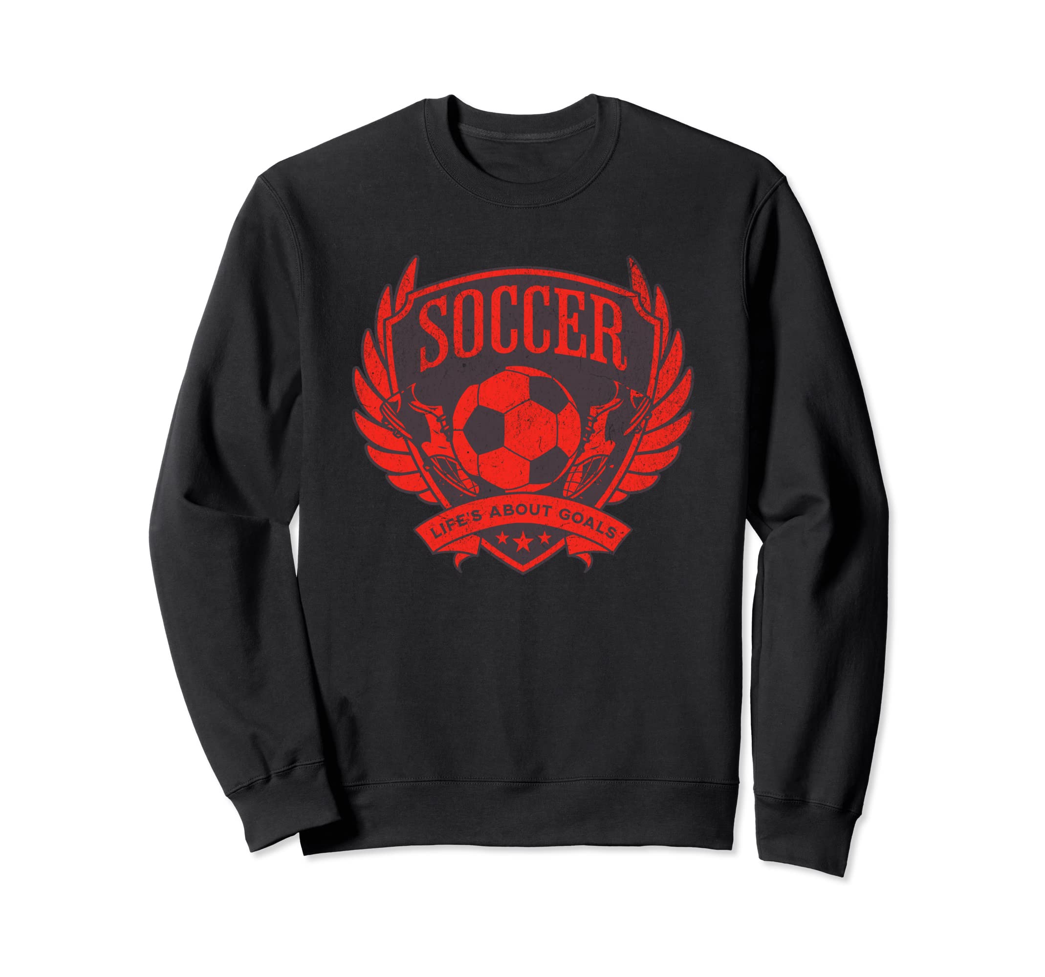 Red Distressed Lifes About Goals Sweatshirt - Streetwear Style Men Women