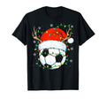 Santa Soccer Ball Lights Soccer T-Shirt - Aesthetic Graphic for Adults