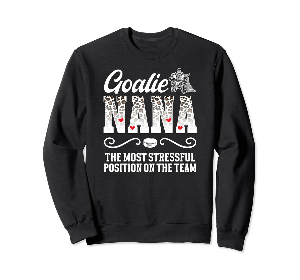 Ice Hockey Goalie Nana Funny Ice Sweatshirt - Minimalist Print Unisex