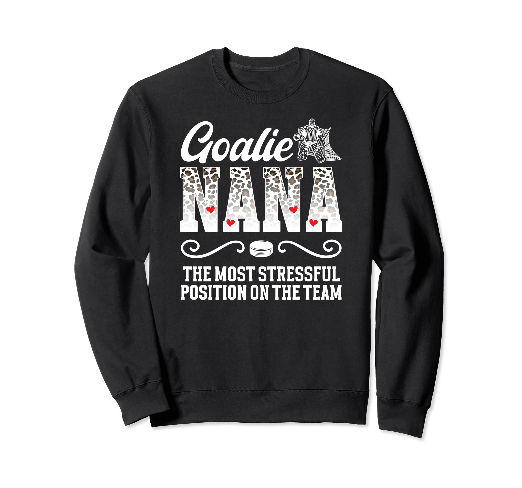 Ice Hockey Goalie Nana Funny Ice Sweatshirt - Minimalist Print Unisex