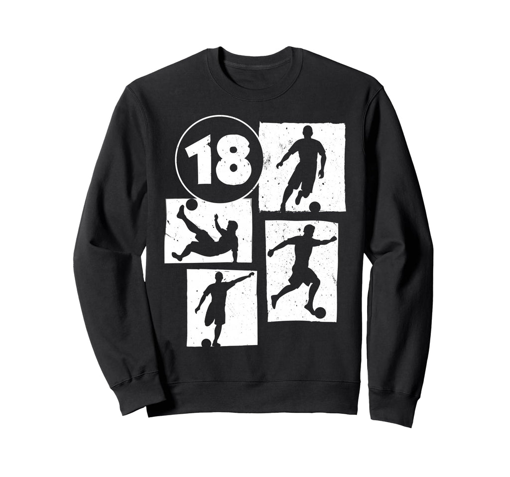 18Th Birthday Soccer Player Football Sweatshirt - Minimalist Print Unisex