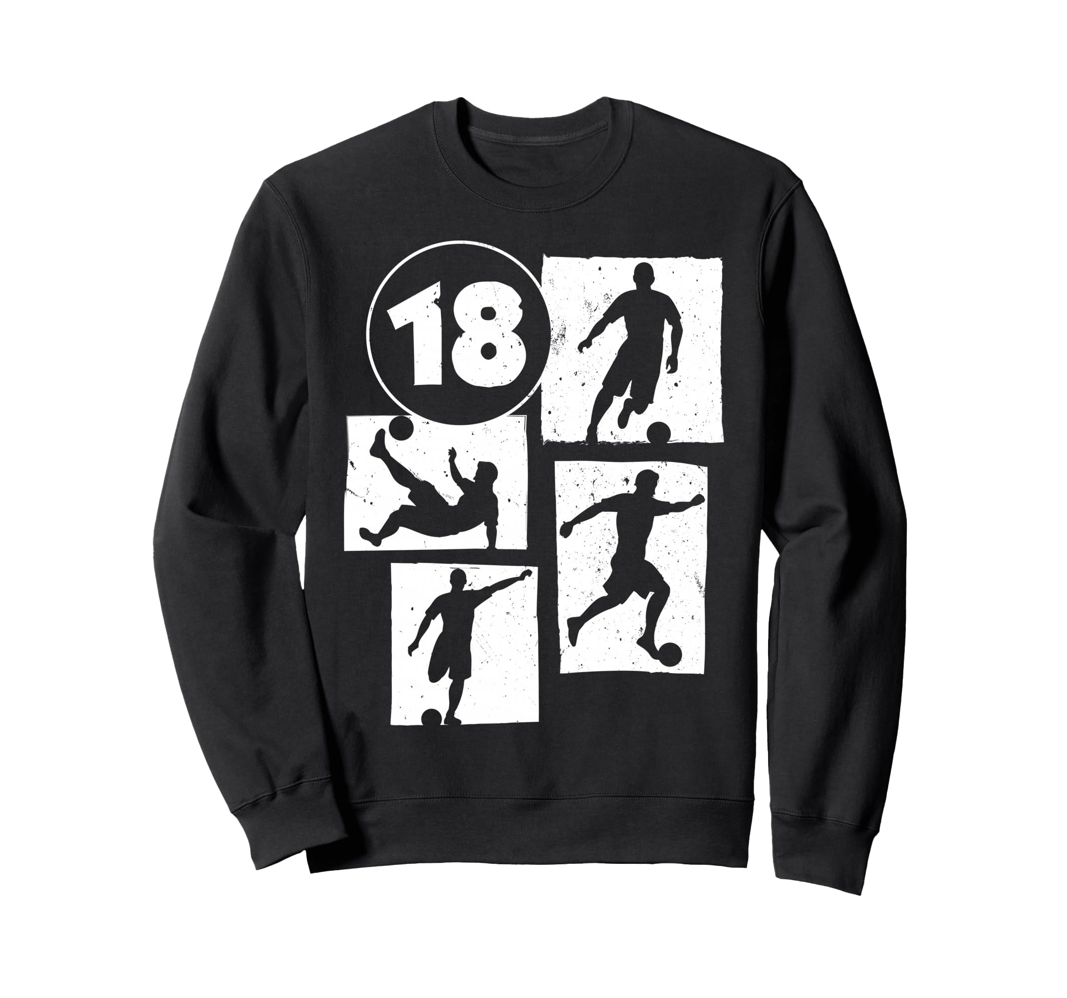 18Th Birthday Soccer Player Football Sweatshirt - Minimalist Print Unisex
