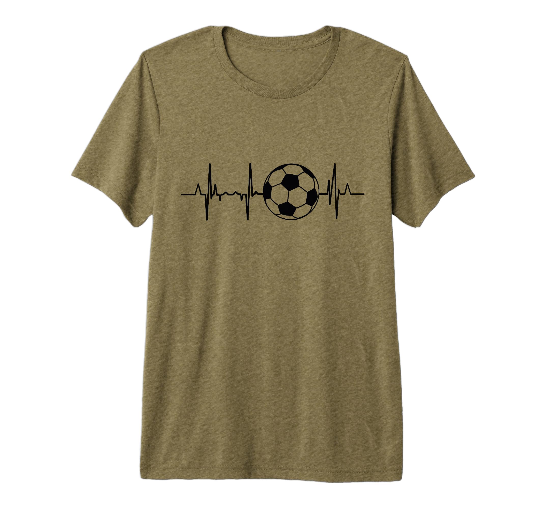 Soccer Ecg Football Heartbeat Tri Blend T-Shirt - Fun Novelty Design Unisex