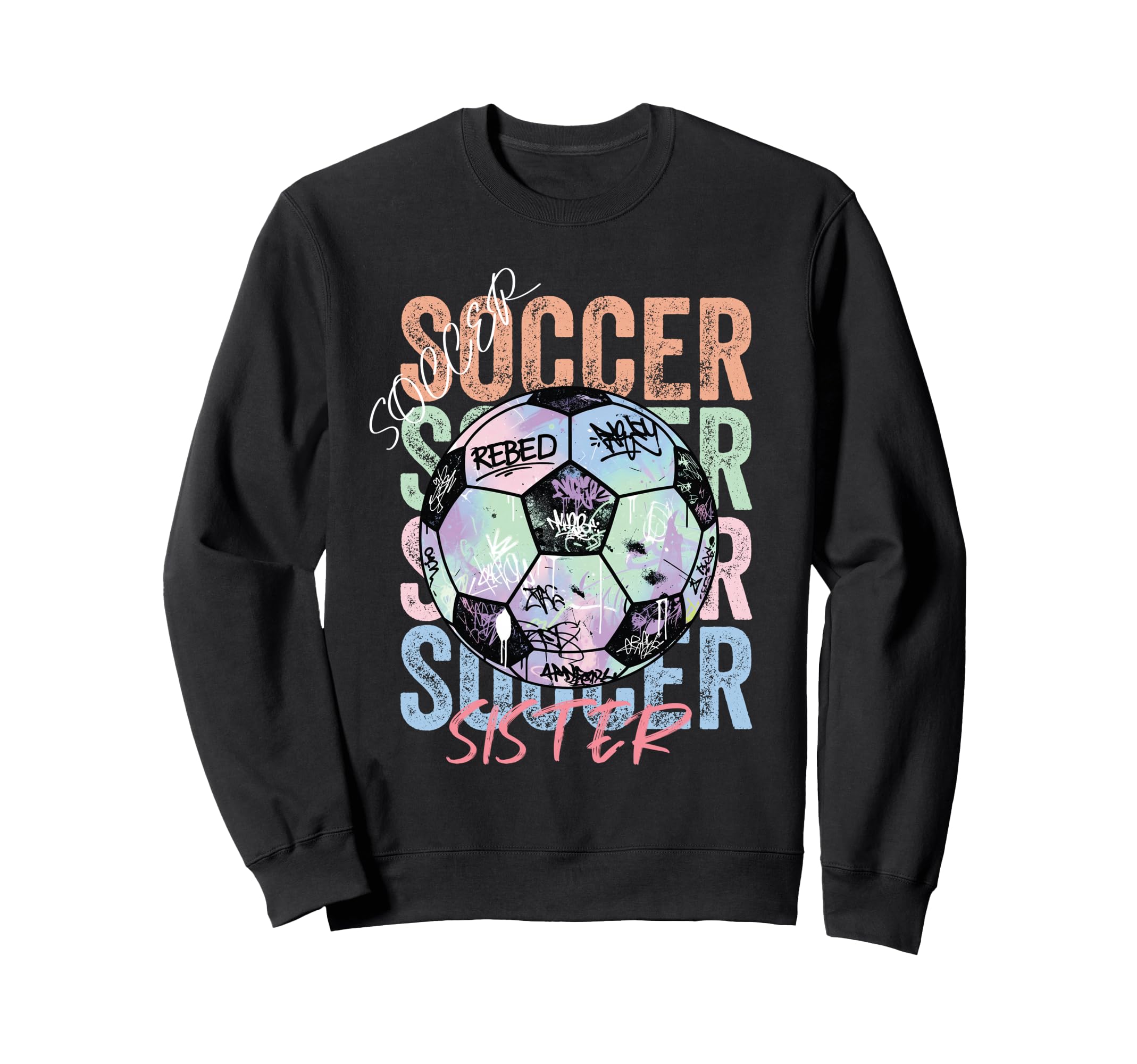 Colorful Soccer Sister Ball Sweatshirt - Minimalist Print for Adults