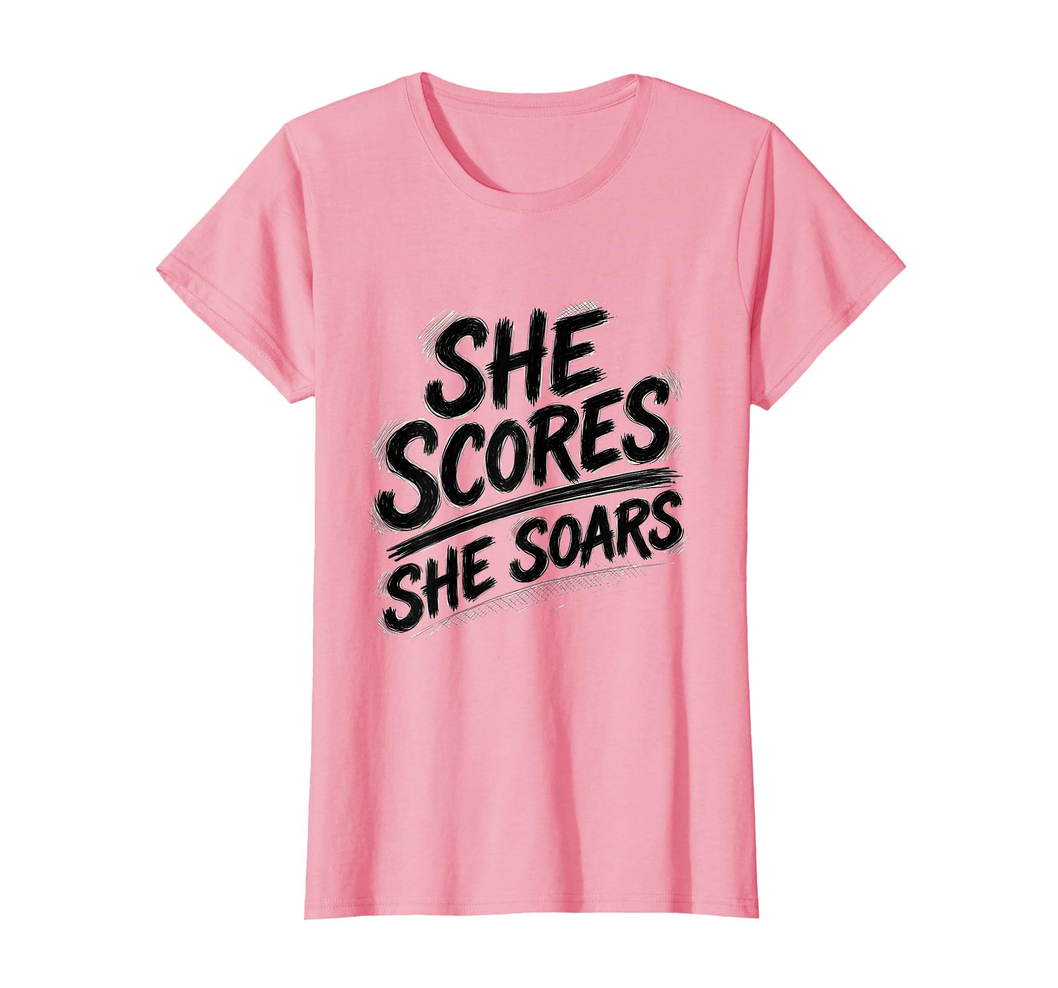 She Scores She Soars Soccer T-Shirt - Minimalist Print for Adults