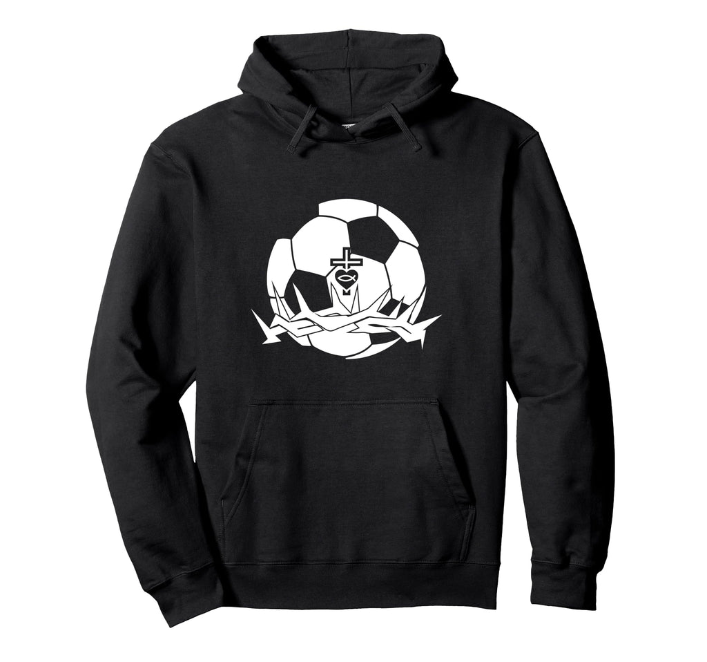 Religious Jesus Soccer Christ God Hoodie - Minimalist Print for Adults