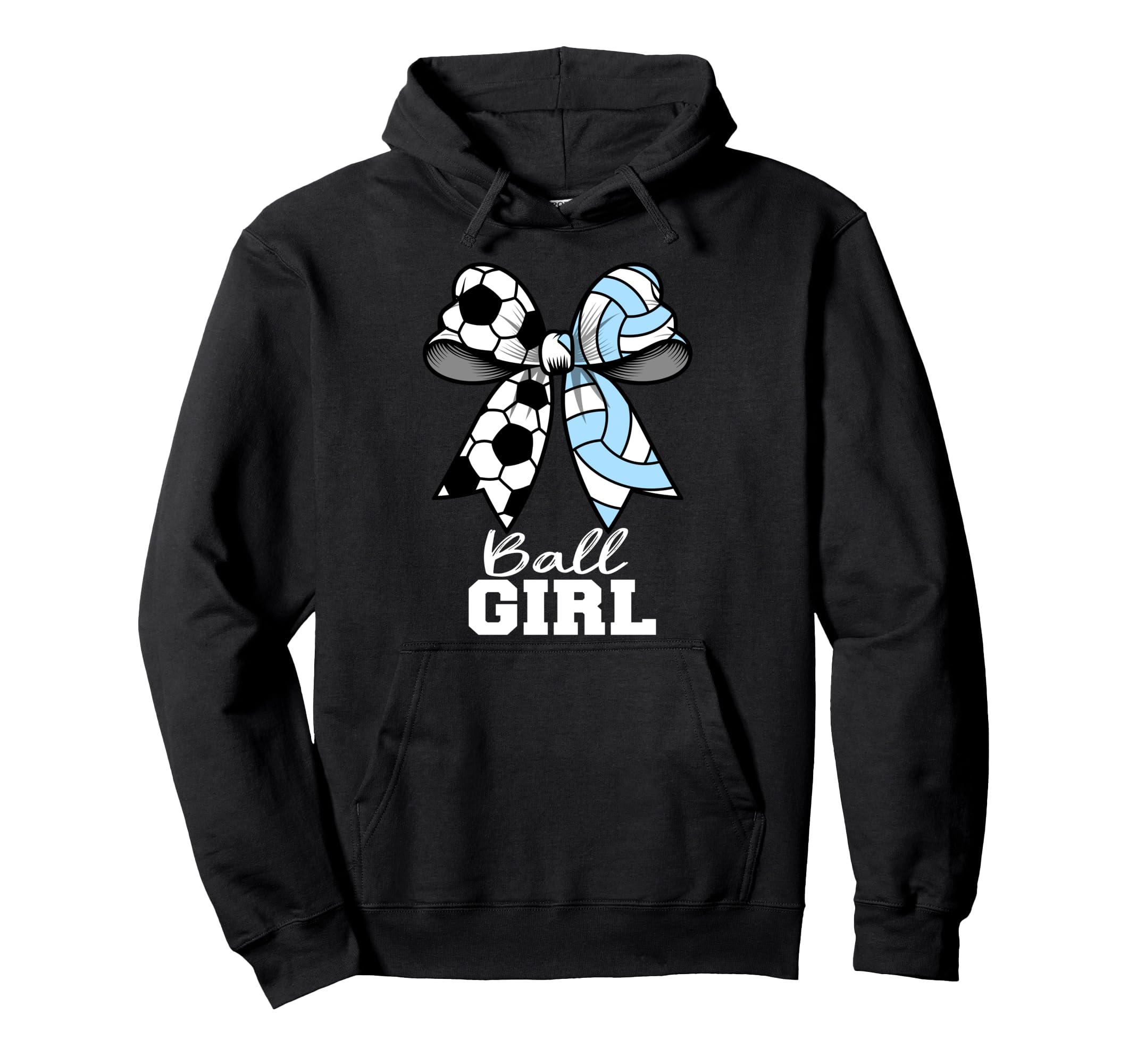 Ball Soccer Volleyball Coquette Bow Hoodie - Graphic Print for Adults