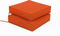 Patio Chair Cushions 19 X 19 X 4 Inch Waterproof Outdoor Seat Cushions for Patio Furniture, Outdoor Sofa Couch Pads with Ties & Handle, Set of 2, Orange
