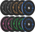 2 Inch Bumper Plates，10-500lbs，Barbell Rubber Olympic Weight Plates Set for Home Gym, Strength Training & Weight Lifting, Multiple Options Colors