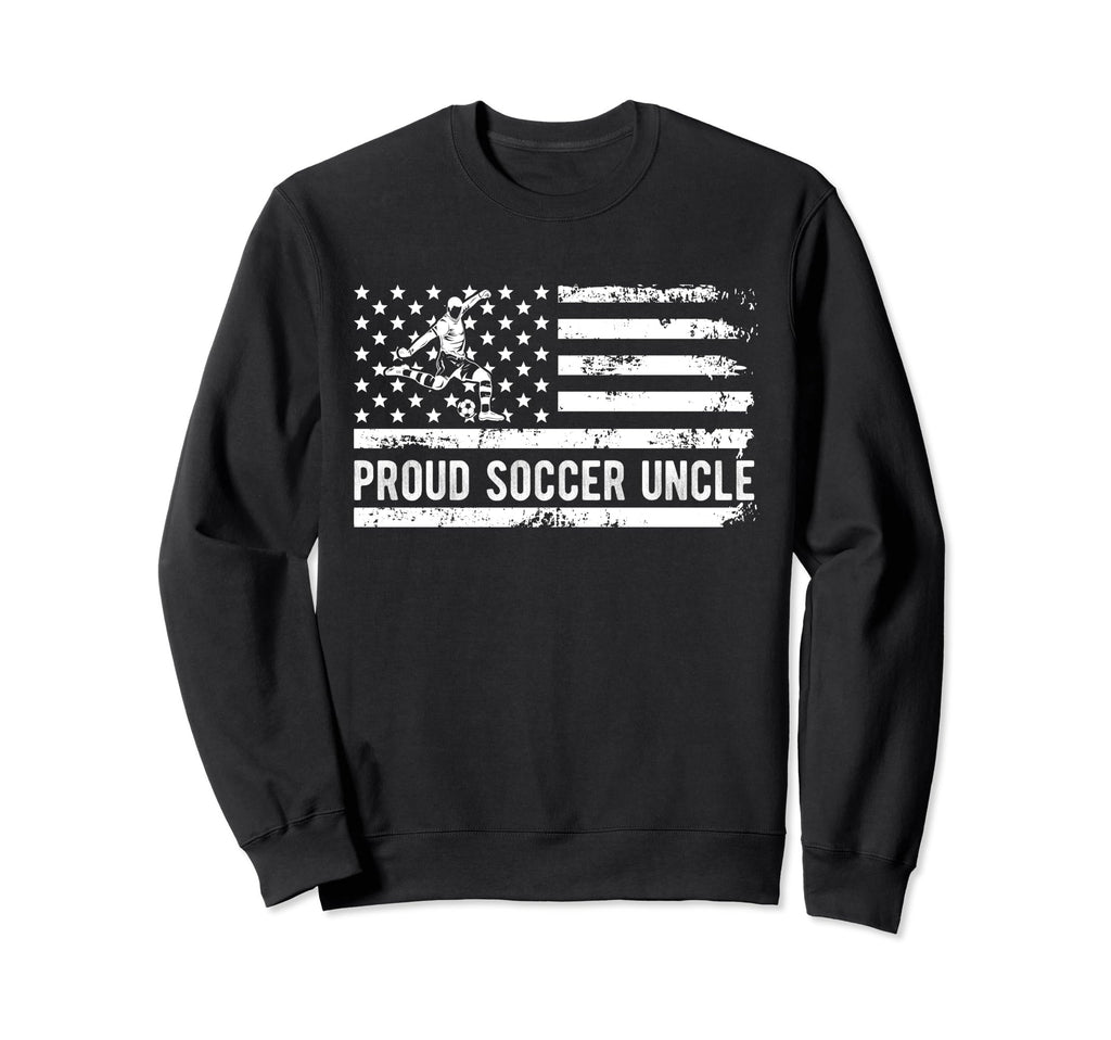 Proud Soccer Uncle Usa Flag Family Sweatshirt - Novelty Apparel Unisex
