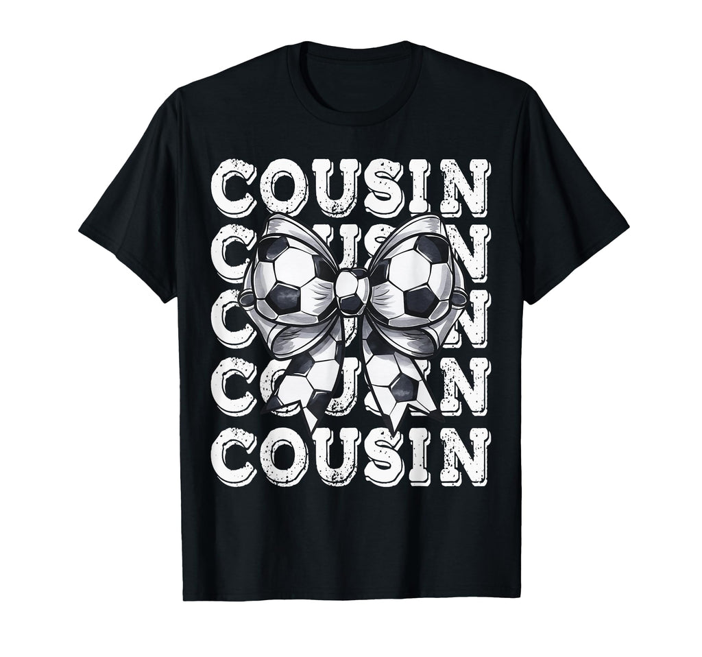 Coquette Soccer Cousin Matching Family Bow T-Shirt - Graphic Print Unisex
