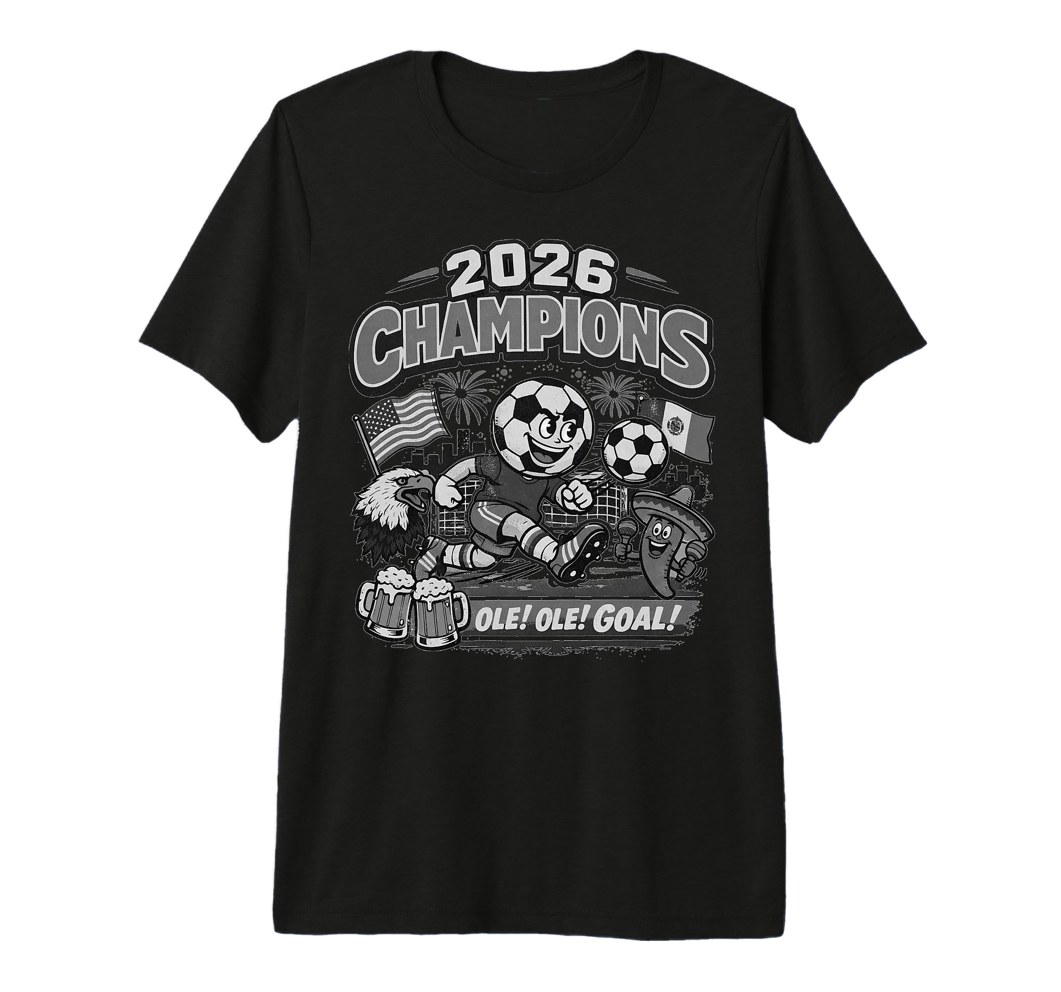 Soccer 2026 Champions Foodball Futbal T-Shirt - Fun Novelty Design Unisex