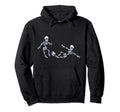 Skeletons Skeleton Kicking Slide Tackle Hoodie - Graphic Print Unisex