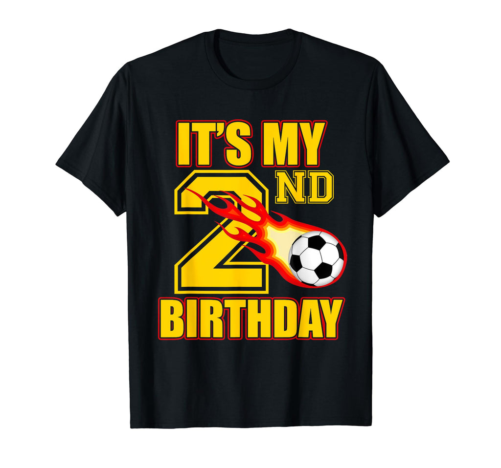 Soccer Player 2Nd Birthday Football T-Shirt - Novelty Apparel Unisex
