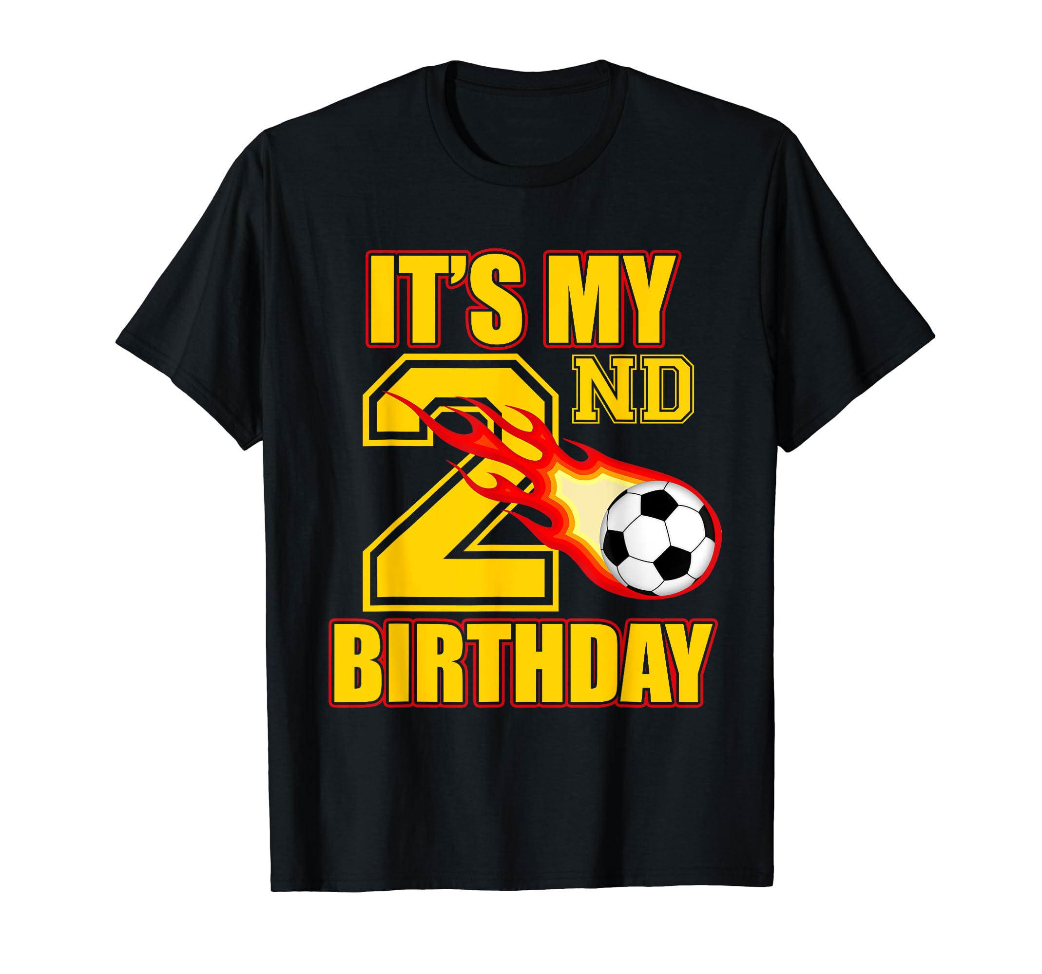 Soccer Player 2Nd Birthday Football T-Shirt - Novelty Apparel Unisex