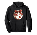 Soccer Valentines Day Sports Trendy Bow Hoodie - Graphic Print for Adults