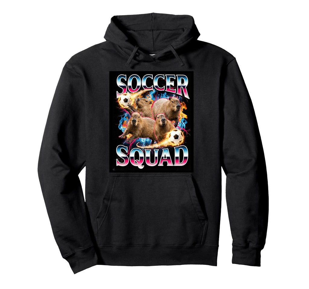 Soccer Squad Capybara Meme Ironic Hoodie - Custom Art Print for Adults