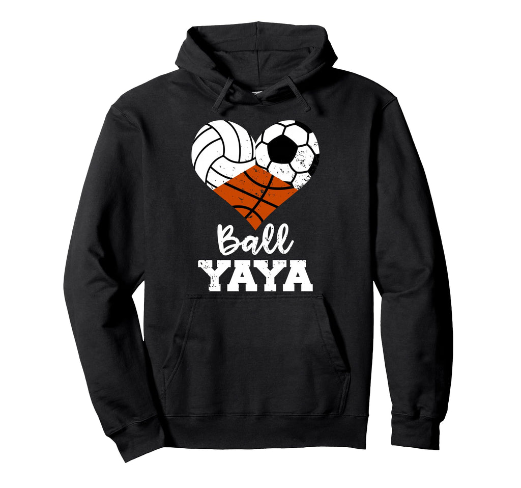 Ball Yaya Heart Funny Volleyball Soccer Hoodie - Minimalist Print Unisex