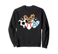 Baseball Volleyball Soccer Heart Sweatshirt - Unique Graphic for Adults