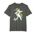 Dabbing Unicorn Soccer Funny Dab Gift T-Shirt - Graphic Print for Adults