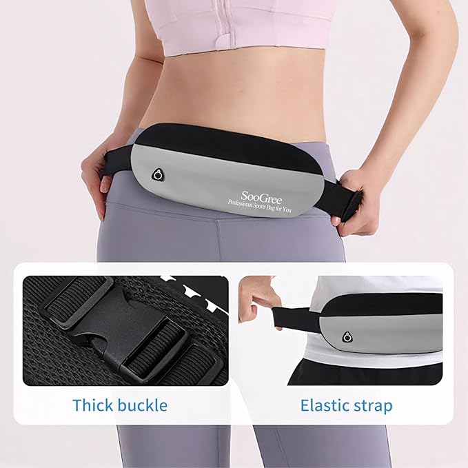 Slim Fanny Packs for Women Men,Waterproof Waist Pack with Reflective Strip Adjustable Strap,Running Belt for Sports Workout Cycling Hiking, Casual Hands-Free Wallets Phone Bag (Style 4)