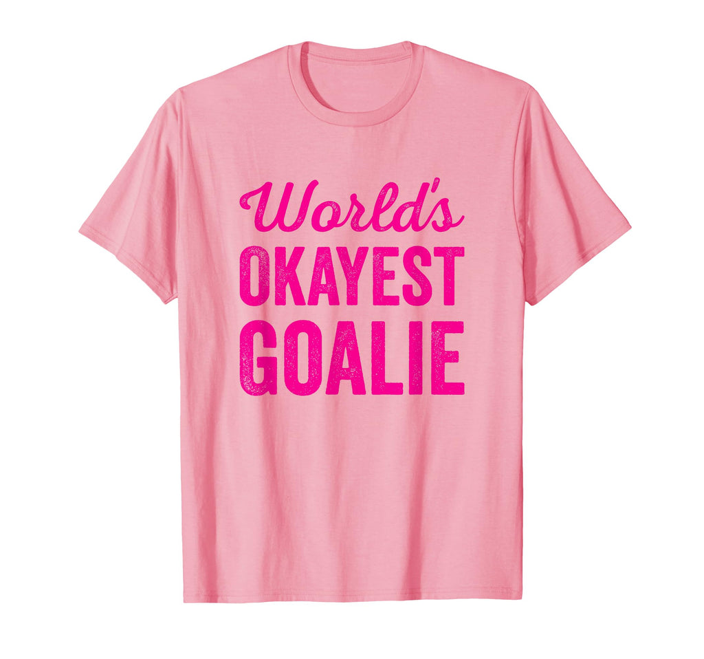 Worlds Okayest Goalie Funny T-Shirt - Custom Art Print for Adults