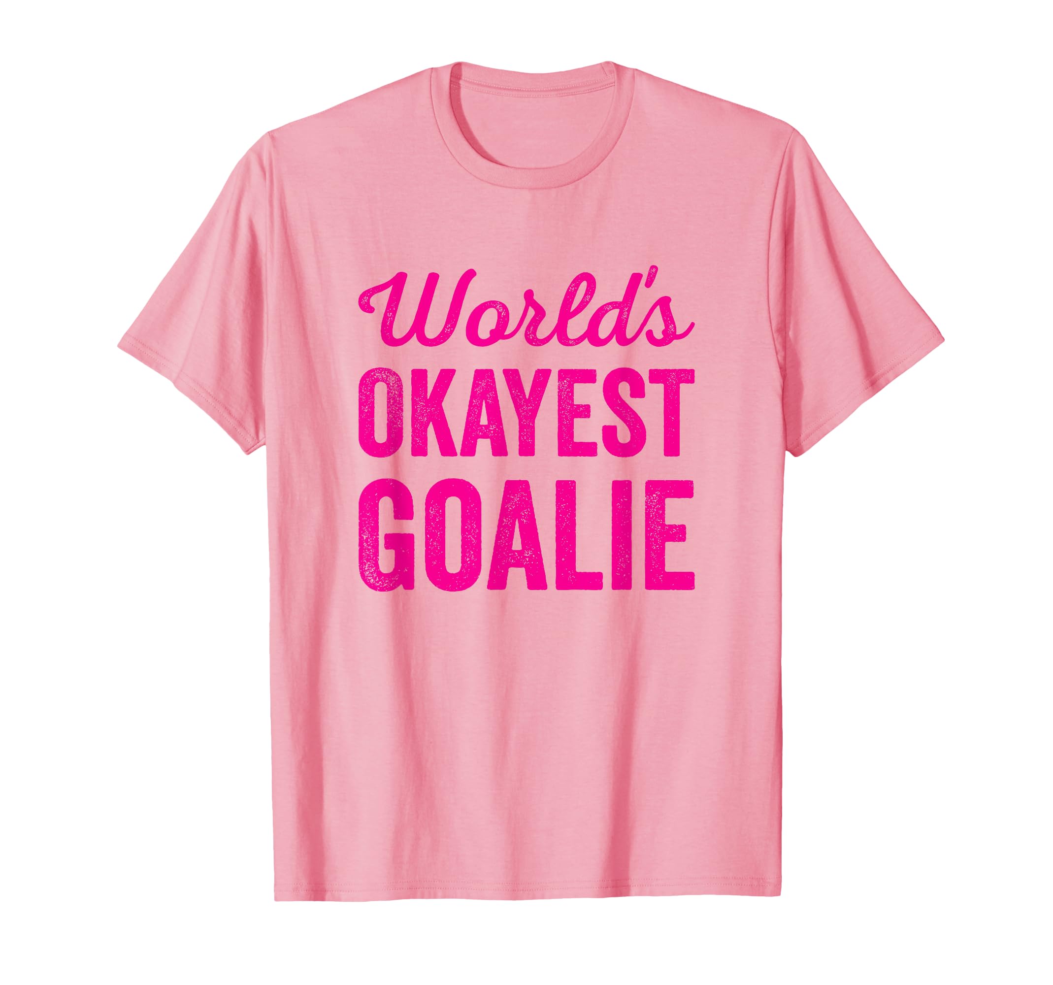 Worlds Okayest Goalie Funny T-Shirt - Custom Art Print for Adults