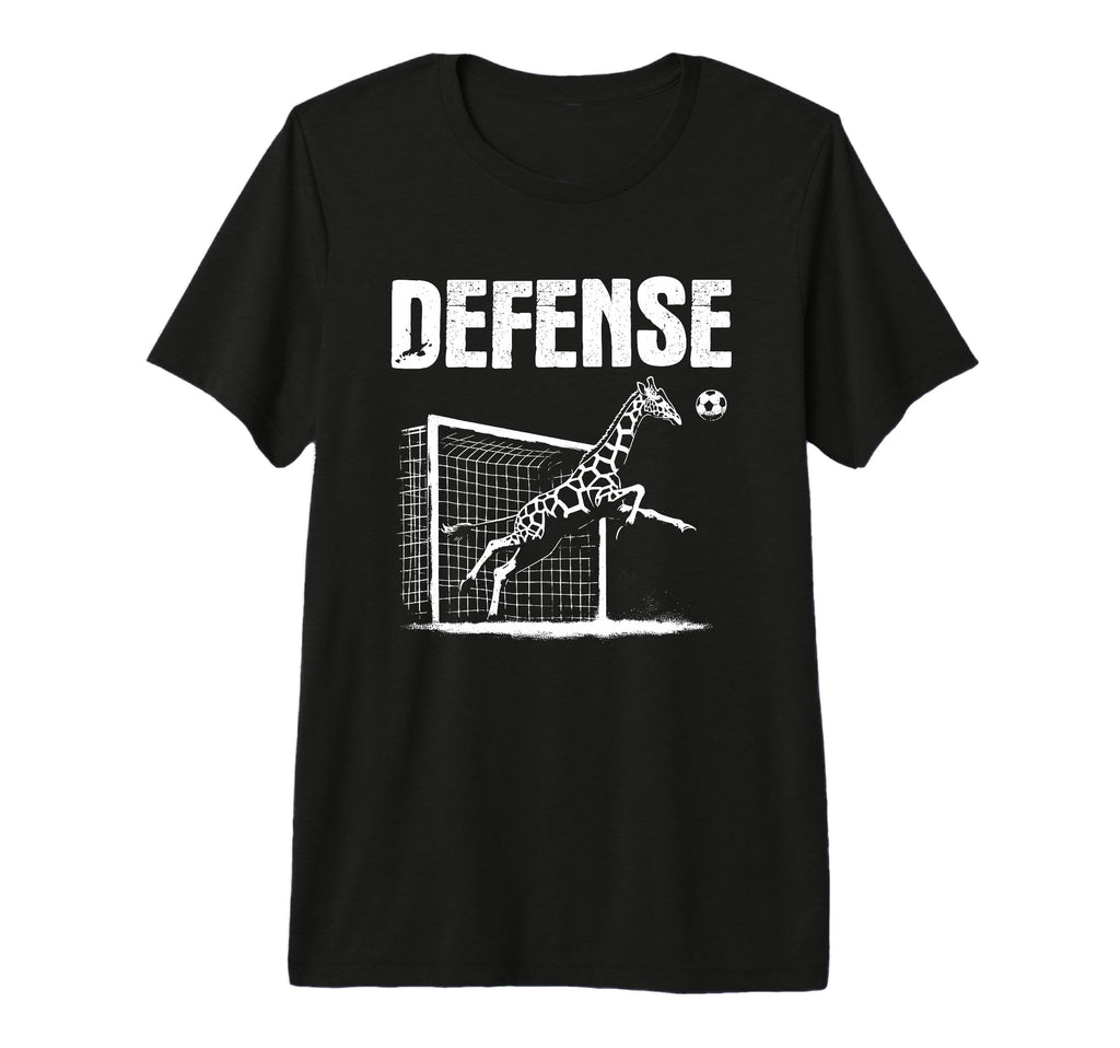 Giraffe Goalie Soccer Goalkeeper T-Shirt - Novelty Apparel for Adults