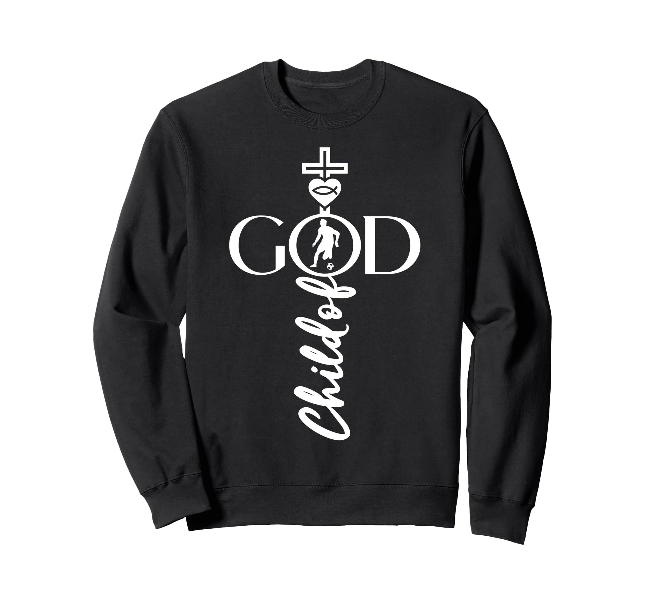 Religious Jesus Soccer Child God Sweatshirt - Unique Graphic Men Women