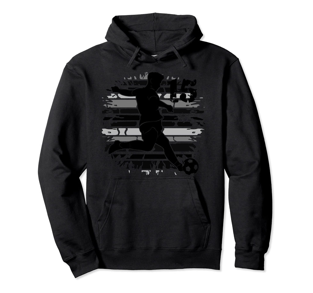 Grunge Soccer Number Fifteen Hoodie - Aesthetic Graphic for Adults