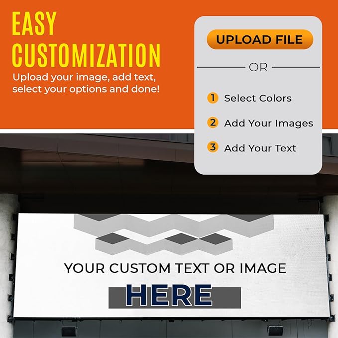 Personalized Passion Vinyl Banner 2' x 5' - Customized Banner for Business, Graduation, Birthday Parties - Indoor/Outdoor Use - Full Color 13oz Vinyl Custom Signs with HD Printed Text, Photos