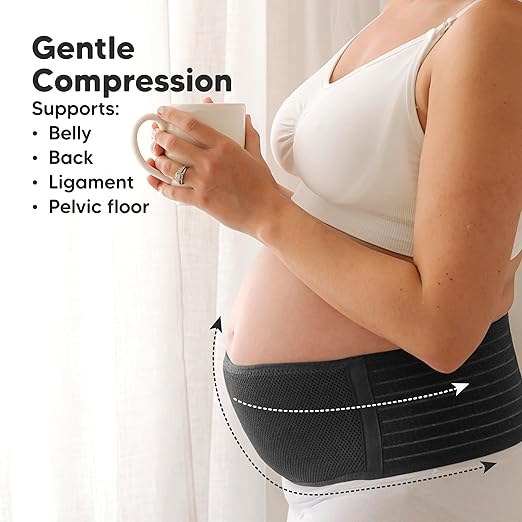 KeaBabies Maternity Belly Bands for Pregnant Women - Soft & Breathable Pregnancy Belly Support Band, Adjustable Maternity Belt for Back, Pelvic Support, Comfortable, Easy to Use (Midnight Black, 2XL)