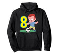 8Th Birthday 8 Years Soccer Football Hoodie - Minimalist Print Unisex