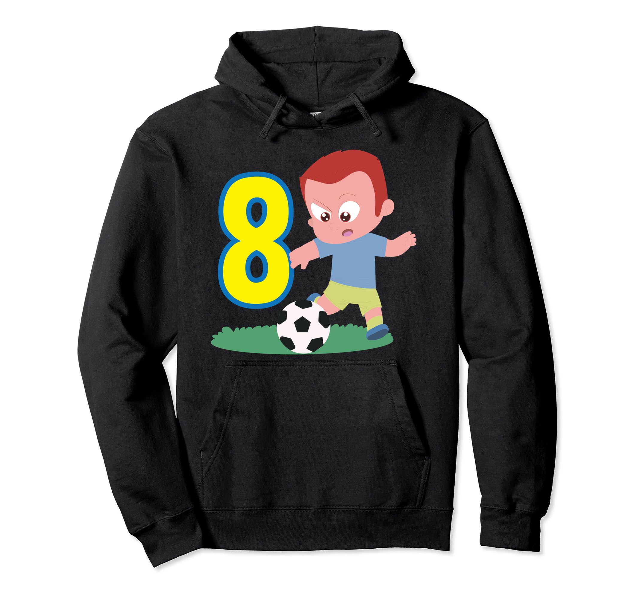 8Th Birthday 8 Years Soccer Football Hoodie - Minimalist Print Unisex