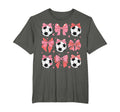 Coquette Bow Soccer Mom Family Sports T-Shirt - Trendy Graphic Unisex