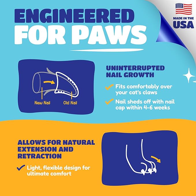 Soft Claws Cat Nail Caps for Small Cats – (40 Caps, Pink Sparkle) - Veterinarian-Developed | Protects Furniture & Skin - Easy to Apply, Long-Lasting Anti-Scratch Soft Cat Claw Covers